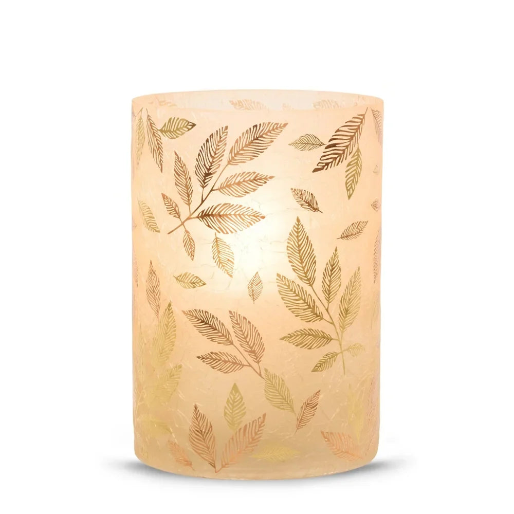 Frosted Gold Jar Candle Holder